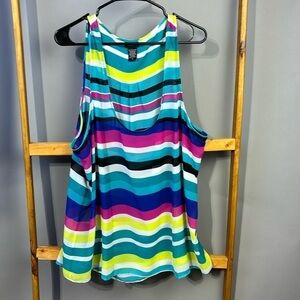 Torrid polyester multicolored stripe tank top. Size 3X. EUC.